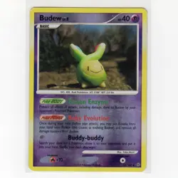 Pokemon TCG Budew 33/100 DPP Stormfront Reverse Holo Uncommon Card EN-HP 2008 - Image 1