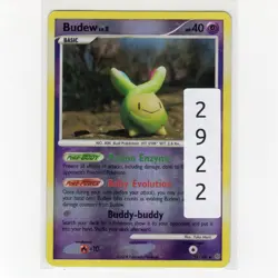 Pokemon TCG Budew 33/100 DPP Stormfront Reverse Holo Uncommon Card EN-HP 2008 - Image 3