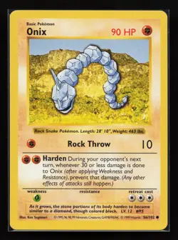 Onix 56/102 Common Base Set (Shadowless) Pokemon Card - Image 1