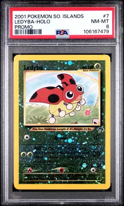 PSA 8 NM-MT Ledyba Southern Islands Promo Holo Pokemon Card 7/18 - Image 1