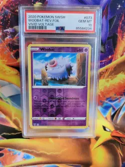 Pokemon Woobat Reverse Foil Vivid Voltage #073 / 73 Graded Card PSA 10 - Image 1