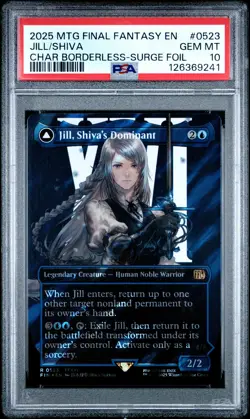 2025 MTG BORDERLESS-SURGE FOIL SHIVA'S DOMINANT/SHIVA, WARDEN OF ICE PSA 10 - Image 1