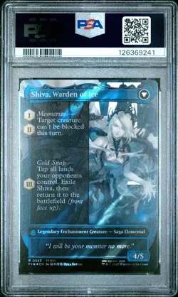 2025 MTG BORDERLESS-SURGE FOIL SHIVA'S DOMINANT/SHIVA, WARDEN OF ICE PSA 10 - Image 2
