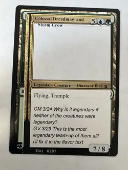 Colossal Dreadmaw And Storm Crow; Un-known Event Playtest MTG - Image 2