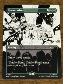 MTG Spider-Man HARMONIZE 7018 Black And White SECRET LAIR DROP NONFOIL RARE - Image 1