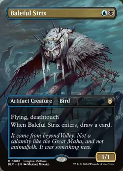 Near Mint x 1 Baleful Strix - Foil - Borderless Commander: Bloomburrow Variants - Image 1
