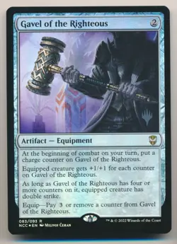 GAVEL of the RIGHTEOUS MTG Streets of New Capenna Commander FOIL PROMO - Image 1