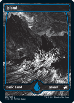 MTG Island (270) - Foil, Innistrad: Midnight Hunt, Lightly Played, English - Image 1
