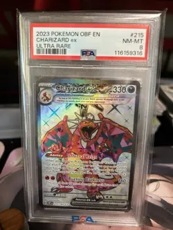 2023 Pokemon Charizard ex #215 Ultra Rare OBF - PSA 8 NM-MT Graded Card 🔥 - Image 1