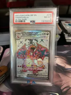 2023 Pokemon Charizard ex #215 Ultra Rare OBF - PSA 8 NM-MT Graded Card 🔥 - Image 2