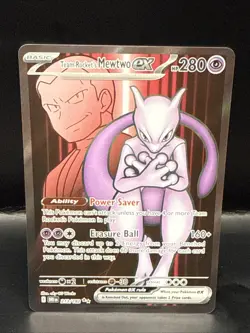 Pokemon Team Rocket's Mewtwo ex - 213/182 Full Art Destined Rivals NM Near Mint - Image 1