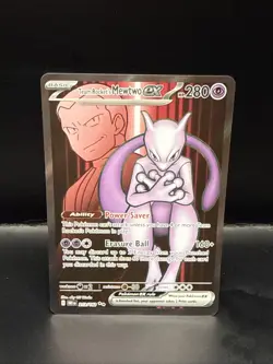 Pokemon Team Rocket's Mewtwo ex - 213/182 Full Art Destined Rivals NM Near Mint - Image 3