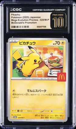 2025 POKEMON JPN MEGA EVOLUTION PROMOS MCDONALD'S PROMO PIKACHU CGC 10 PRISTINE - Image 1