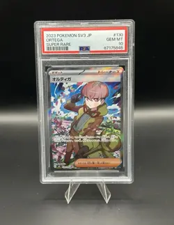 POKEMON 2023 Japanese SV3 Super Rare ORTEGA Trainer #130 PSA 9 - Image 1