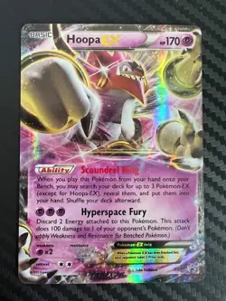 Pokemon TCG Hoopa-EX XY Black Star Promos XY71 Holo Promo LP - Image 1