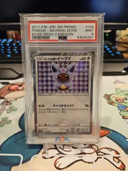 Pokemon Japanese Poncho Eevee Espeon PSA 9 Mint Eevee Mega Campaign - Image 1