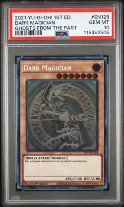 2021 YU-GI-OH! GHOSTS FROM THE PAST 1ST ED #EN128 DARK MAGICIAN PSA 10 - Image 1