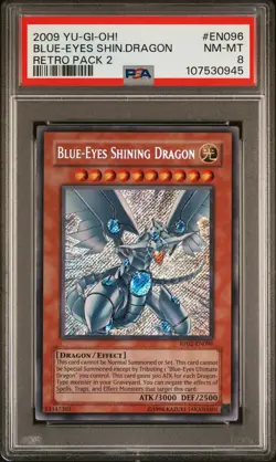 2009 YU-GI-OH! RP02-RETRO PACK 2 #EN096 BLUE-EYES SHINING DRAGON PSA 8 - Image 1