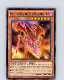 Yu-Gi-Oh TCG Meteor Dragon Red-Eyes Impact INOV-EN028 1st Edition Rare NM - Image 1
