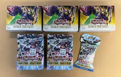 (3) Yu-Gi-Oh! TCG Doom of Dimensions Booster Box + (2) Justice Hunters Booster - Image 1