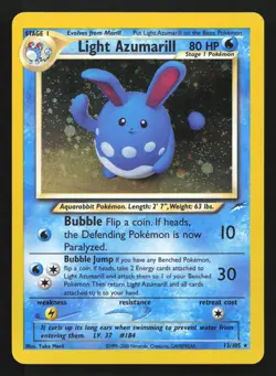 Light Azumarill 013/105 Neo Destiny Holo Rare Pokemon Card - Image 1