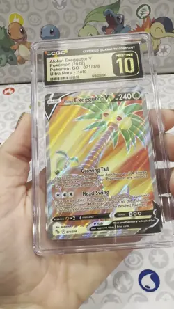 Pokemon TCG Alolan Exeggutor v Holo Ultra Rare Card Pokemon Go 071/078 CGC 10 - Image 2