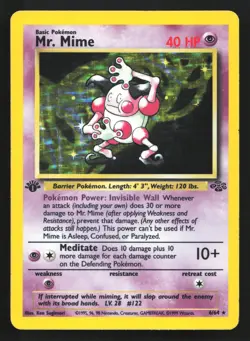 Mr. Mime 6/64 Jungle 1st Edition Holo Rare Pokemon Card - Image 1