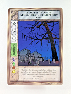 South Woods Memorial Cemetery - Mythos CCG card (1996 Chaosium) Location Cthulhu - Image 1