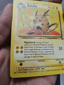 Pokemon TCG Raichu Regular Rare Card 29/62 Fossil 1999 Unlimited LP - Image 3