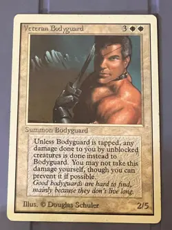 Magic the Gathering MTG Unlimited Veteran Bodyguard NM- (Beta Bob) - Image 1