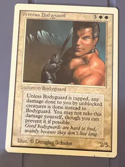 Magic the Gathering MTG Unlimited Veteran Bodyguard NM (Beta Bob) - Image 1