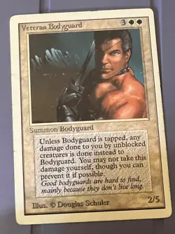Magic the Gathering MTG Unlimited Veteran Bodyguard MP (Beta Bob) - Image 1