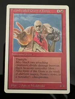 Magic the Gathering MTG Unlimited Two-Headed Giant of Foriys LP+ (Beta Bob) - Image 1