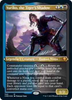 NM-Mint, English MTG Foil Yuriko, the Tiger's Shadow - Foil Etched Commander Leg - Image 1
