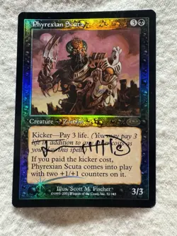 MTG -Phyrexian Scuta Planeshift Foil - Artist S. Fischer Signed - Free Shipping! - Image 1