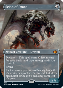 Light Play, English MTG Foil Scion of Draco - Foil - Borderless Modern Horizons - Image 1