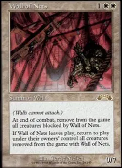 Damaged, English MTG Regular Wall of Nets Exodus Magic the Gathering - Image 1