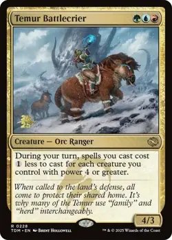 Light Play, English MTG Foil Temur Battlecrier - Foil - Prerelease Promo Tarkir: - Image 1