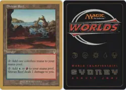 Heavy Play, English MTG Regular Shivan Reef - Sim Han How - 2002 World Champions - Image 1
