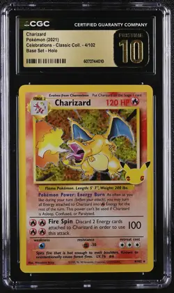 CHARIZARD Celebrations Base Set Holo #4 CGC Pristine 10 Pokemon [Nostalgium] - Image 1