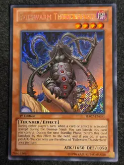 *Misprint* Yugioh Evilswarm Thunderbird HA07-EN051 Secret Rare NM Double Stamped - Image 1