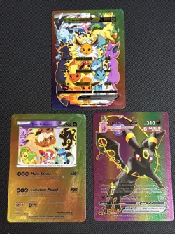 Eevee And Umbreon Vmax Rare Rainbow Fan Art Pokemon Cards - Lot Of 3 - Image 1