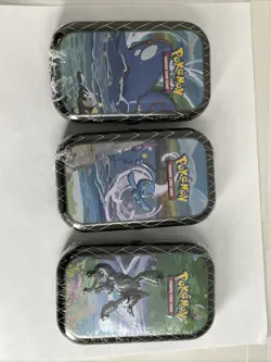 3 Pokemon Shining Fates Reshiram Metal Tins with Cards Coins Mini Packs - Image 1