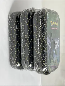 3 Pokemon Shining Fates Reshiram Metal Tins with Cards Coins Mini Packs - Image 5
