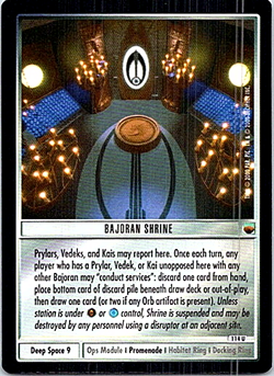 Star Trek The Trouble With Tribbles CCG Uncommon Card #114U Bajoran Shrine - Image 1