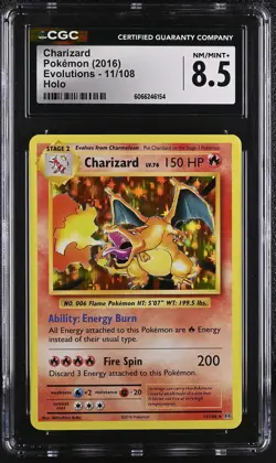 CGC 8.5 Charizard 2016 Evolutions 11/108 Holo Pokemon Card - Image 1