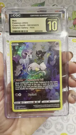 Pokemon TCG Card Mew Full Art Holo GG10/GG70 Crown Zenith Galarian Gallery 2023 - Image 2