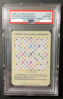 PSA10 Louis Vuitton Takashi Murakami Card ZOOM ON THE COLORFUL MONOGRAM 016 - Image 1