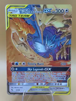Pokemon TCG Moltres Zapdos Articuno GX Holo Card 44/68 -Hidden Fates Near Mint - Image 1