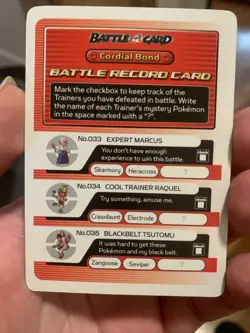 Pokemon E Reader 2003 Battle Record Card - Cordial Bond - Image 1